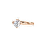 SKU: 0053 (10K) Twisted Shank Solitaire Engagment Ring in Rose Gold.