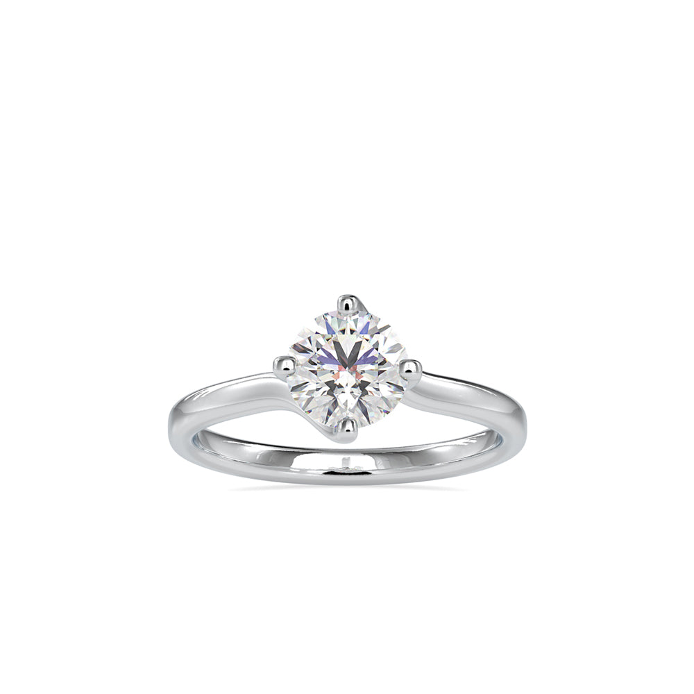 SKU: 0053 (14K) Twisted Shank Solitaire Engagment Ring in Rose Gold.