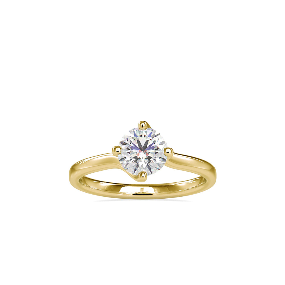 SKU: 0053 (18K) Twisted Shank Solitaire Engagment Ring in Rose Gold.