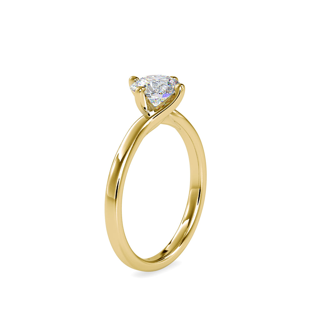 SKU: 0053 (18K) Twisted Shank Solitaire Engagment Ring in Rose Gold.