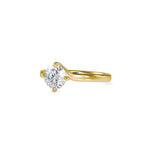 SKU: 0053 (10K) Twisted Shank Solitaire Engagment Ring in Rose Gold.