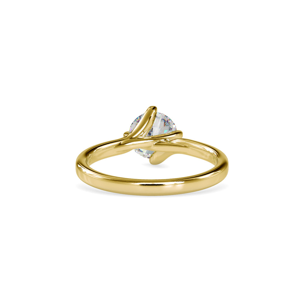 SKU: 0053 (18K) Twisted Shank Solitaire Engagment Ring in Rose Gold.