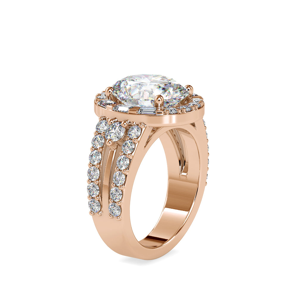 SKU: 0054 (18K) Split Shank Oval Halo Engagment Ring in Rose Gold.