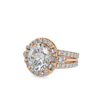 SKU: 0054 (14K) Split Shank Oval Halo Engagment Ring in Rose Gold.