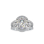 SKU: 0054 (10K) Split Shank Oval Halo Engagment Ring in Rose Gold.