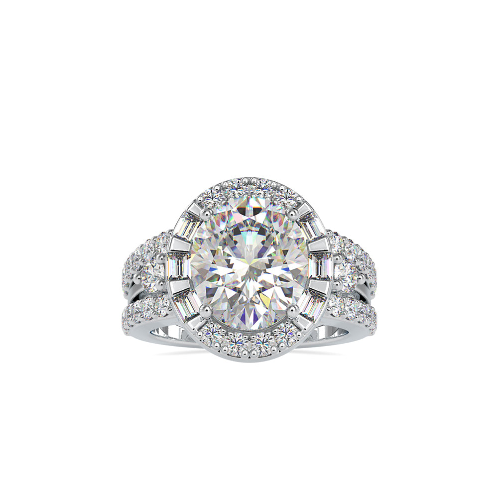 SKU: 0054 (10K) Split Shank Oval Halo Engagment Ring in Rose Gold.