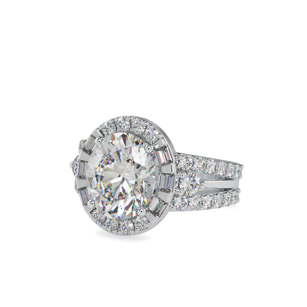 SKU: 0054 (18K) Split Shank Oval Halo Engagment Ring in Rose Gold.