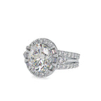 SKU: 0054 (18K) Split Shank Oval Halo Engagment Ring in Rose Gold.