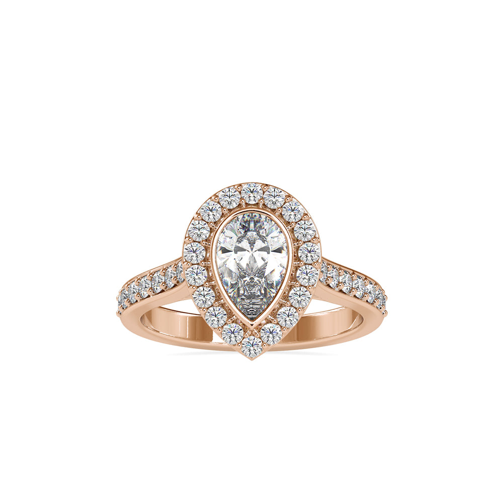 SKU: 0055 (10K) The Pearly Embrace engagment Ring In Rose Gold.