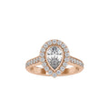 SKU: 0055 (18K) The Pearly Embrace engagment Ring In Rose Gold.