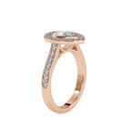 SKU: 0055 (14K) The Pearly Embrace engagment Ring In Rose Gold.