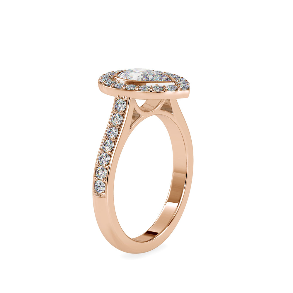 SKU: 0055 (10K) The Pearly Embrace engagment Ring In Rose Gold.