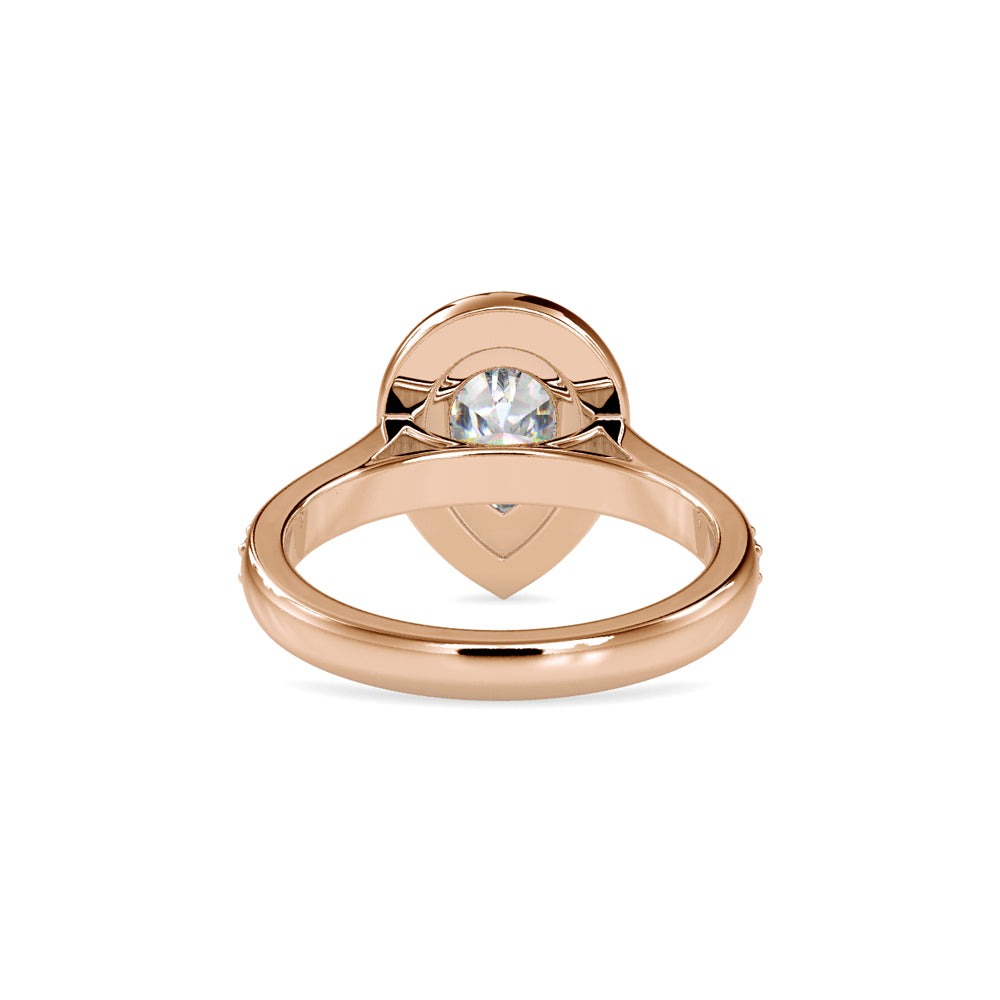 SKU: 0055 (14K) The Pearly Embrace engagment Ring In Rose Gold.