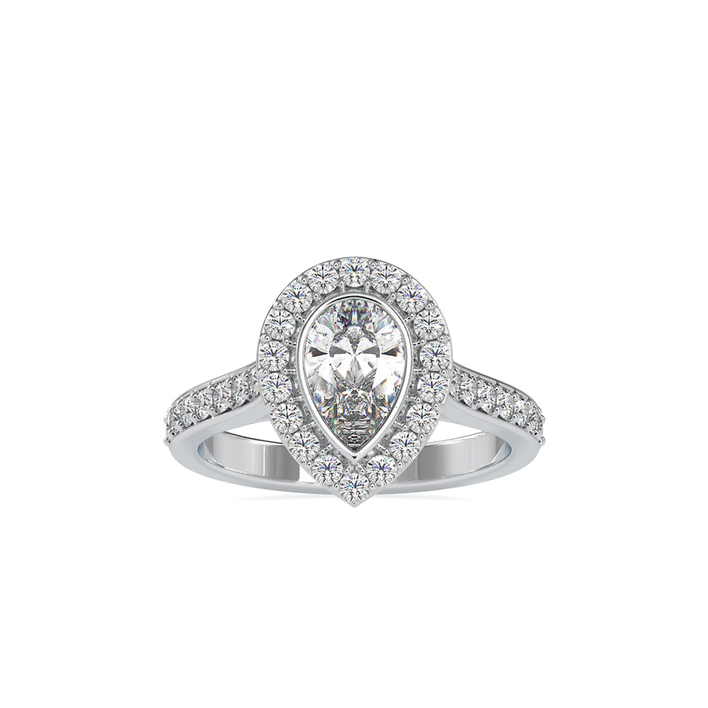 SKU: 0055 (18K) The Pearly Embrace engagment Ring In Rose Gold.