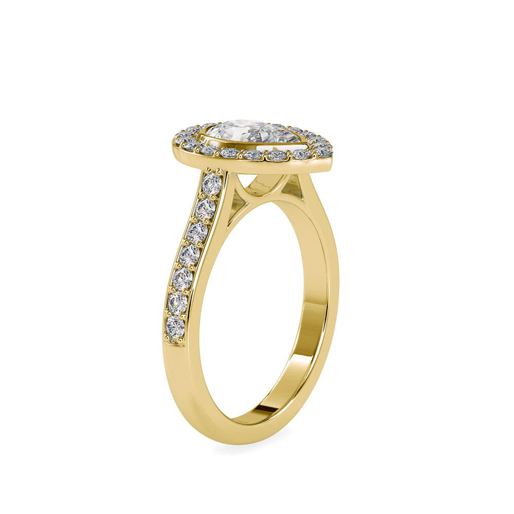 SKU: 0055 (18K) The Pearly Embrace engagment Ring In Rose Gold.