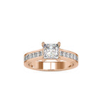 SKU: 0057 (14K) The princess Cut Solitaire Engagment Ring in Rose Gold.