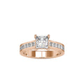 SKU: 0057 (22K) The princess Cut Solitaire Engagment Ring in Rose Gold.