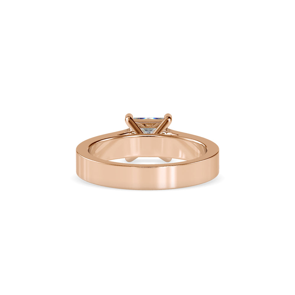 SKU: 0057 (10K) The princess Cut Solitaire Engagment Ring in Rose Gold.