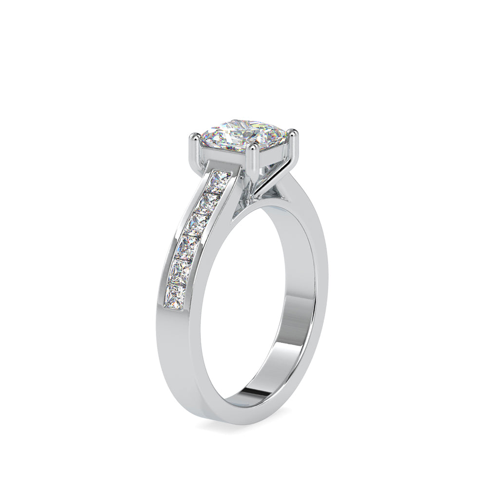 SKU: 0057 (14K) The princess Cut Solitaire Engagment Ring in Rose Gold.