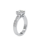 SKU: 0057 (14K) The princess Cut Solitaire Engagment Ring in Rose Gold.