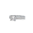 SKU: 0057 (10K) The princess Cut Solitaire Engagment Ring in Rose Gold.