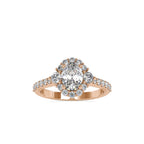 SKU: 0059 (10K) The Sparkling Cluster Oval Engagment Ring in Rose Gold.