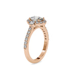 SKU: 0059 (10K) The Sparkling Cluster Oval Engagment Ring in Rose Gold.