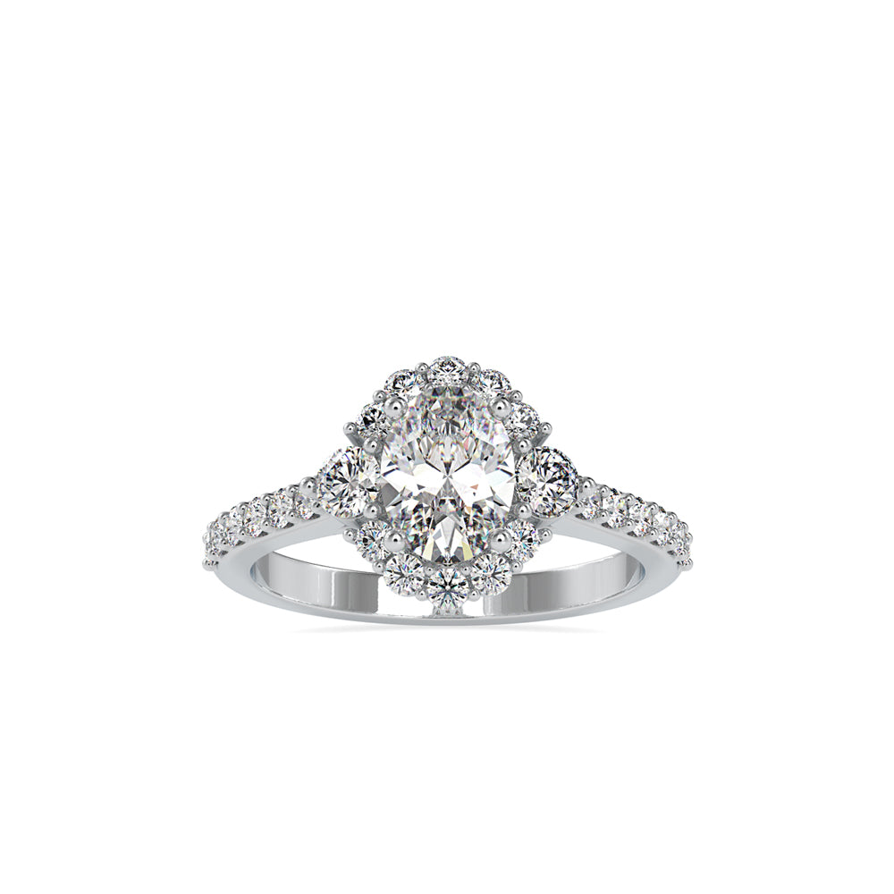 SKU: 0059 (10K) The Sparkling Cluster Oval Engagment Ring in Rose Gold.