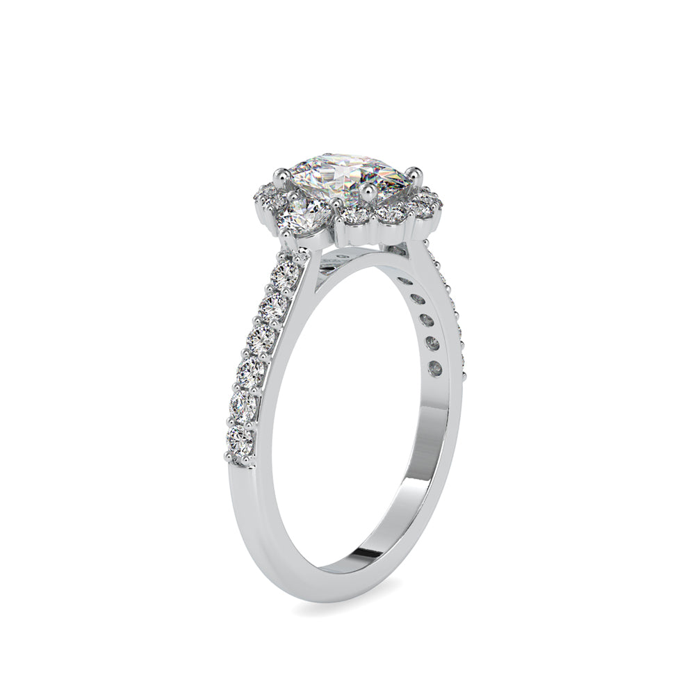 SKU: 0059 (14K) The Sparkling Cluster Oval Engagment Ring in Rose Gold.