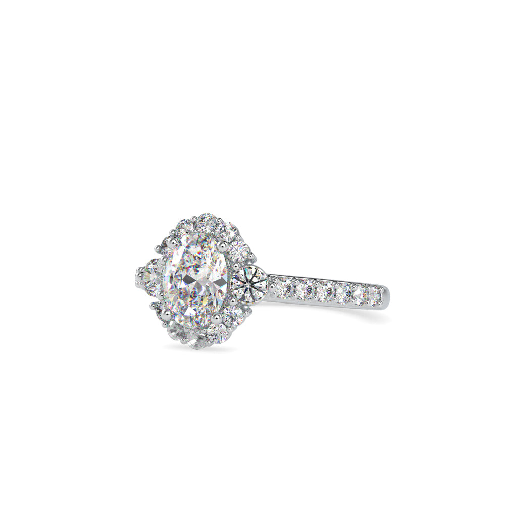 SKU: 0059 (10K) The Sparkling Cluster Oval Engagment Ring in Rose Gold.