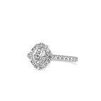 SKU: 0059 (14K) The Sparkling Cluster Oval Engagment Ring in Rose Gold.
