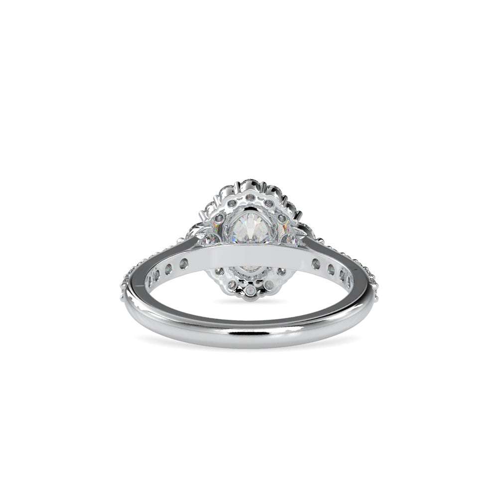 SKU: 0059 (14K) The Sparkling Cluster Oval Engagment Ring in Rose Gold.