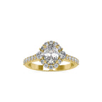 SKU: 0059 (18K) The Sparkling Cluster Oval Engagment Ring in Rose Gold.