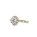 SKU: 0059 (18K) The Sparkling Cluster Oval Engagment Ring in Rose Gold.