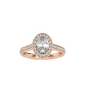 SKU: 0060 (18K) Halo Pave Engagment Ring in Rose Gold.
