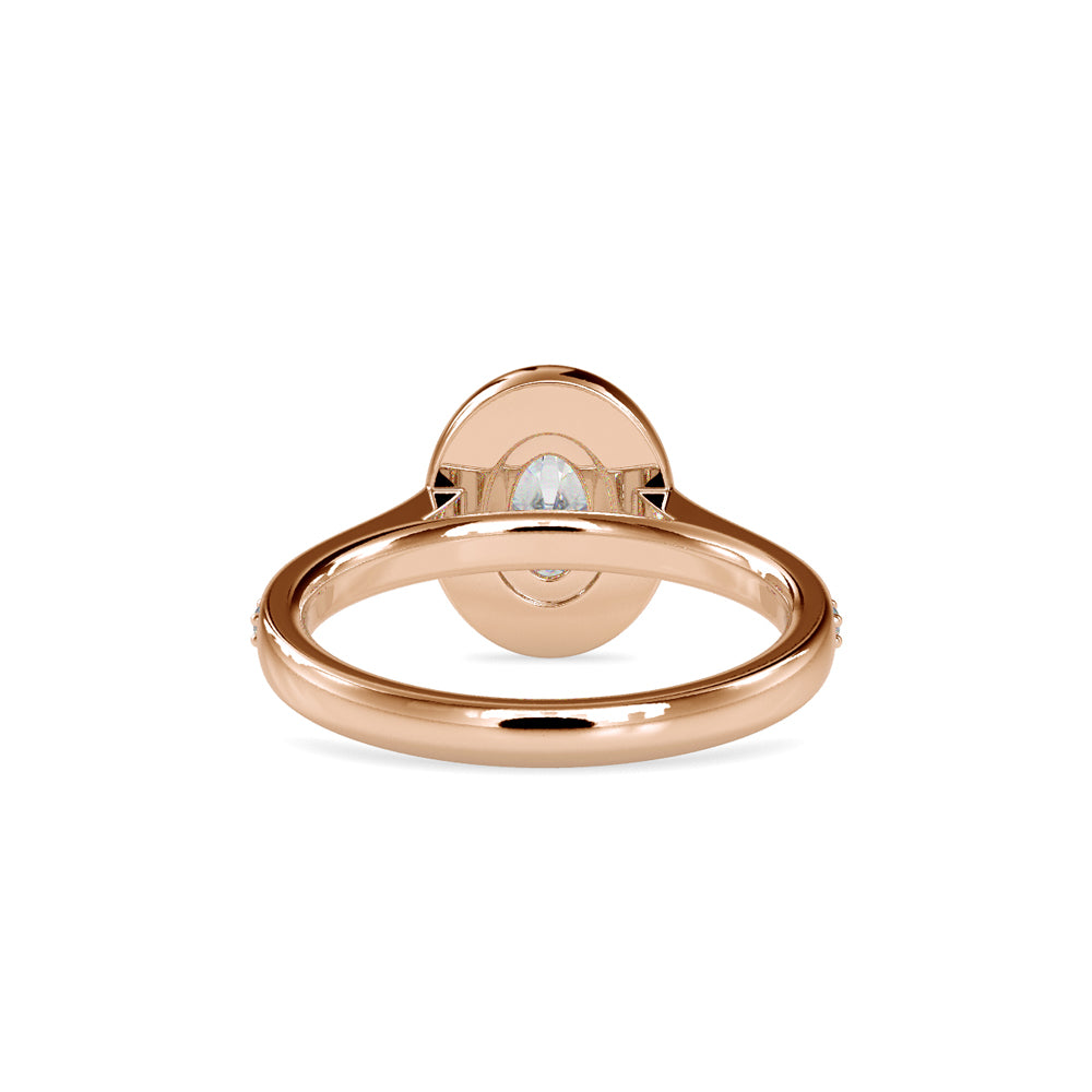 SKU: 0060 (22K) Halo Pave Engagment Ring in Rose Gold.