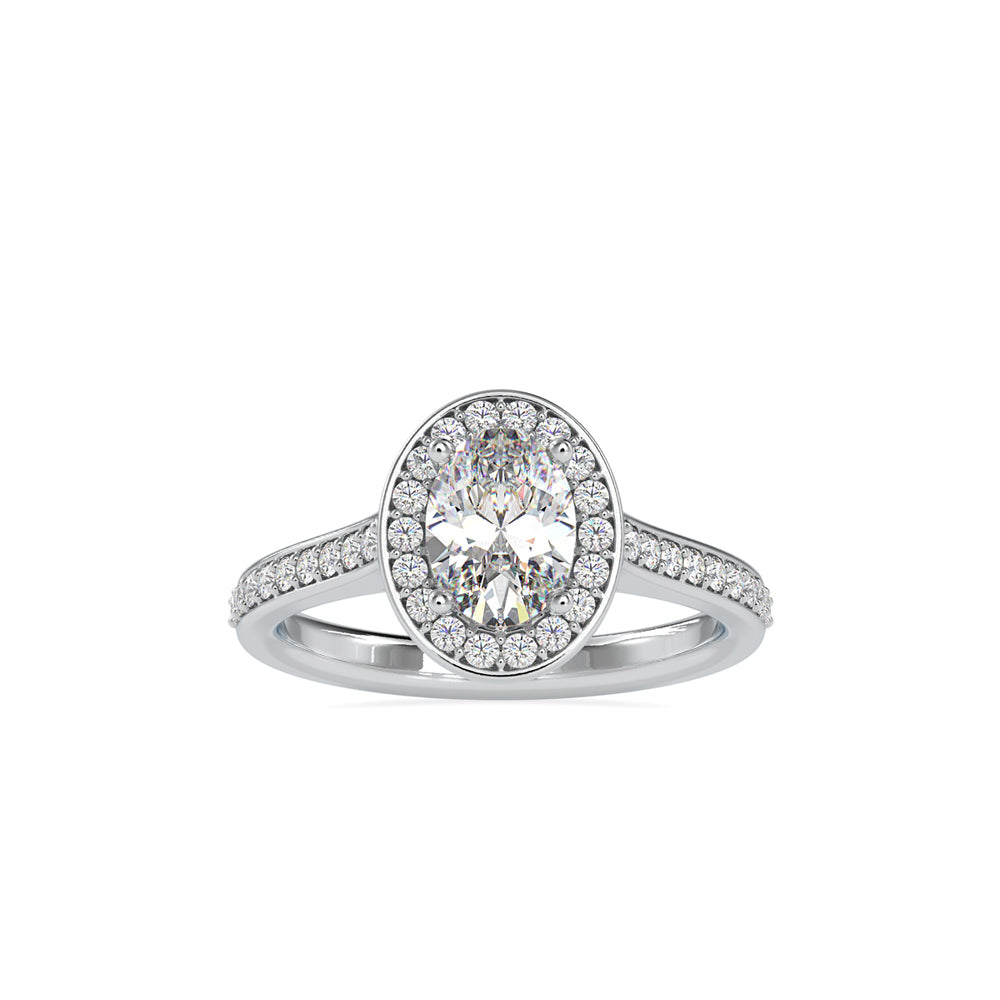 SKU: 0060 (10K) Halo Pave Engagment Ring in Rose Gold.