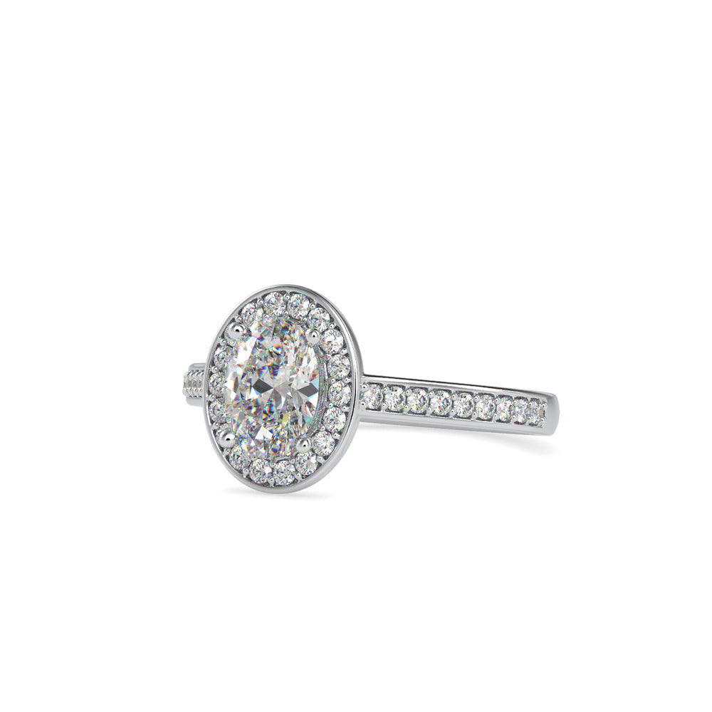 SKU: 0060 (14K) Halo Pave Engagment Ring in Rose Gold.