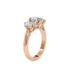 SKU: 0061 (10K) Timeless Trinity Three-Stone Engagment Ring in Rose Gold.