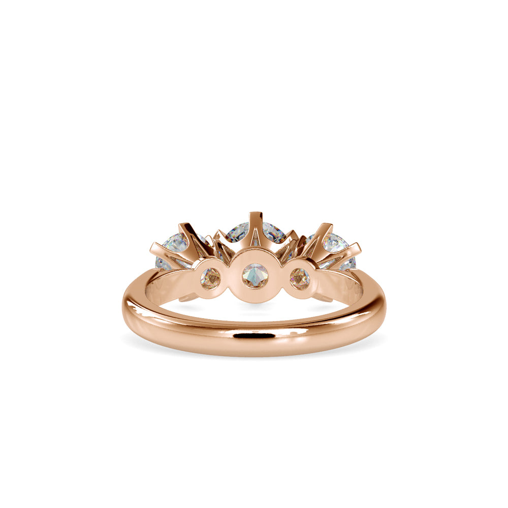 SKU: 0061 (22K) Timeless Trinity Three-Stone Engagment Ring in Rose Gold.
