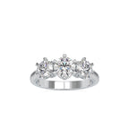 SKU: 0061 (22K) Timeless Trinity Three-Stone Engagment Ring in Rose Gold.