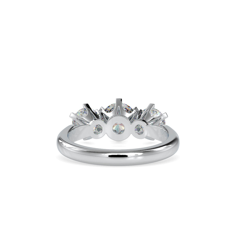 SKU: 0061 (10K) Timeless Trinity Three-Stone Engagment Ring in Rose Gold.