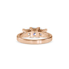 SKU: 0062 (22K) Princess-Cut Trilogy Engagment Ring in Rose Gold.