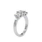 SKU: 0062 (10K) Princess-Cut Trilogy Engagment Ring in Rose Gold.