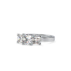 SKU: 0062 (18K) Princess-Cut Trilogy Engagment Ring in Rose Gold.
