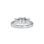 SKU: 0062 (14K) Princess-Cut Trilogy Engagment Ring in Rose Gold.