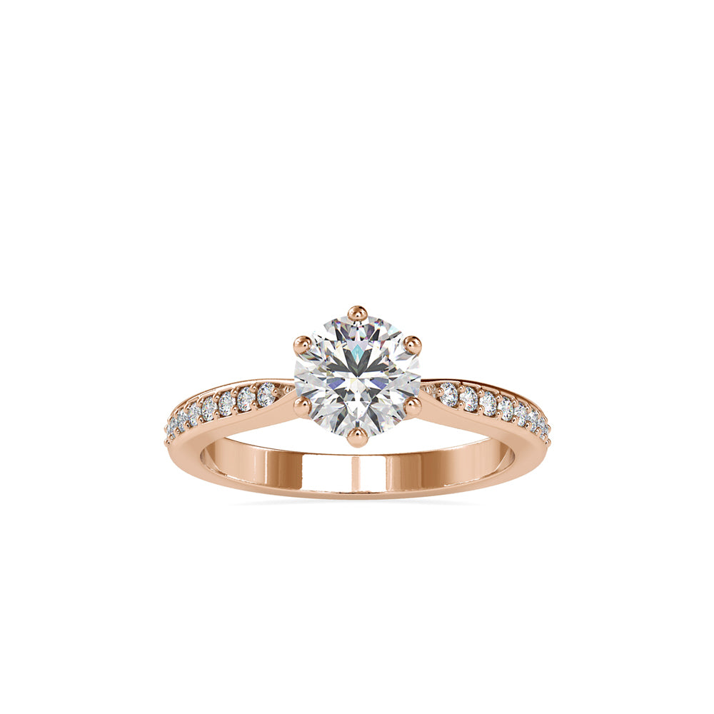 SKU: 0063 (10K) The Six-Prong  Solitaire Engagment Ring in Rose Gold.