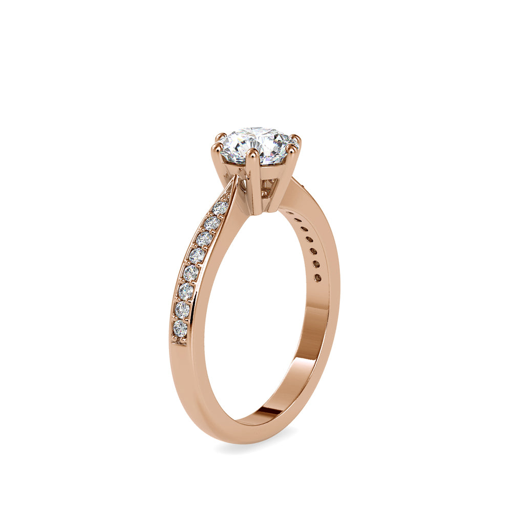 SKU: 0063 (18K) The Six-Prong  Solitaire Engagment Ring in Rose Gold.