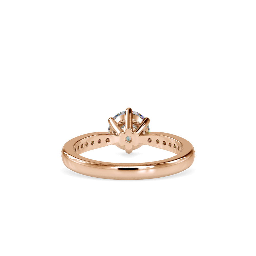 SKU: 0063 (22K) The Six-Prong  Solitaire Engagment Ring in Rose Gold.