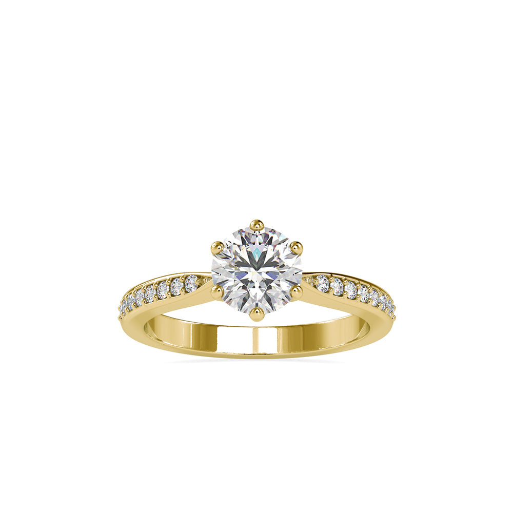 SKU: 0063 (10K) The Six-Prong  Solitaire Engagment Ring in Rose Gold.